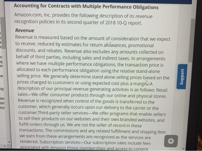  Accounting for Contracts with Multiple Performance Obligations Amazon.com, Inc. provides the
