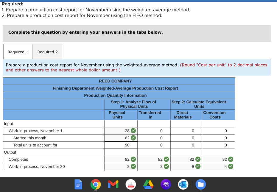 (ABOVE). I ONLY NEED FIRST PART OF FIFO METHOD TABLE COMPLETED (ALL