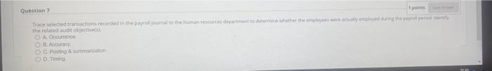  Question points Traceleted transactions recorded in the pay oumal to the
