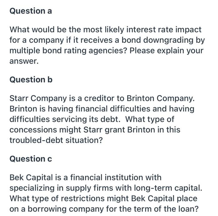 thank you :) Question a What would be the most likely interest