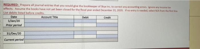 asked by a client to review the records of Skya Inc., a