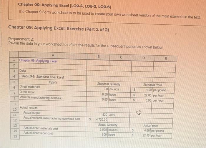  Chapter 09: Applying Excel (L09-4, LO9-5, LO9-6] The Chapter 9 Form