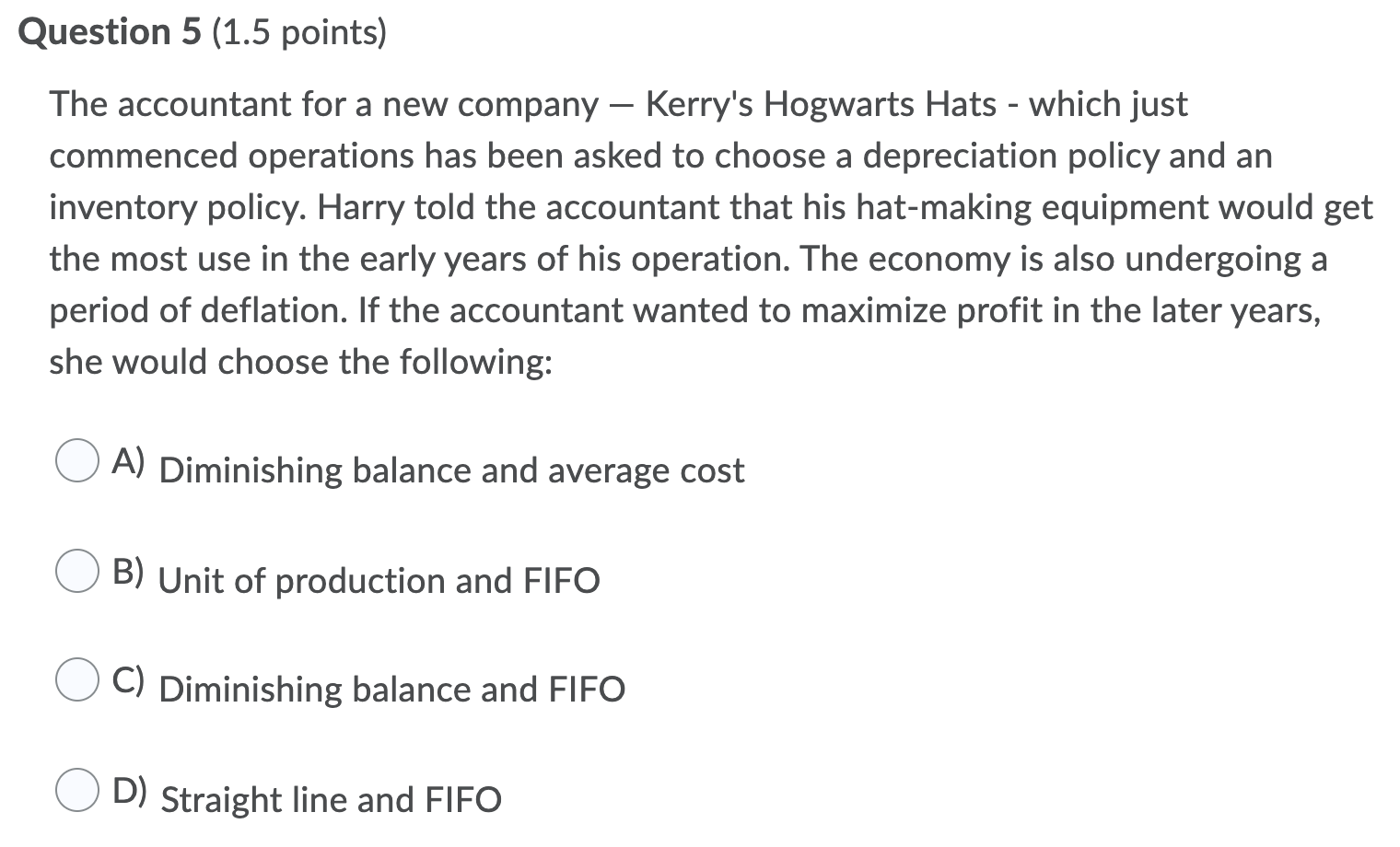 2 (1.5 points) Lisa's Pottery Co. purchased a new pottery oven. The