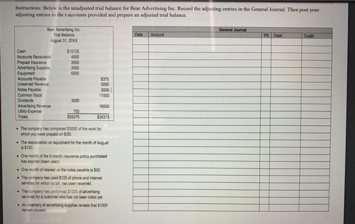a trial balance. You may want to refer to Part 1 of