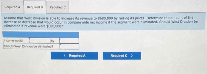 A recent income statement for its West Division follows. PEREZ TRANSPORT COMPANY