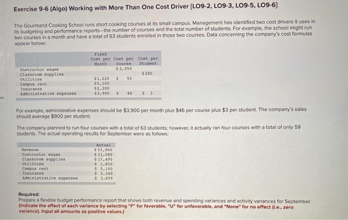  Exercise 9-6 (Algo) Working with More Than One Cost Driver (LO9-2,