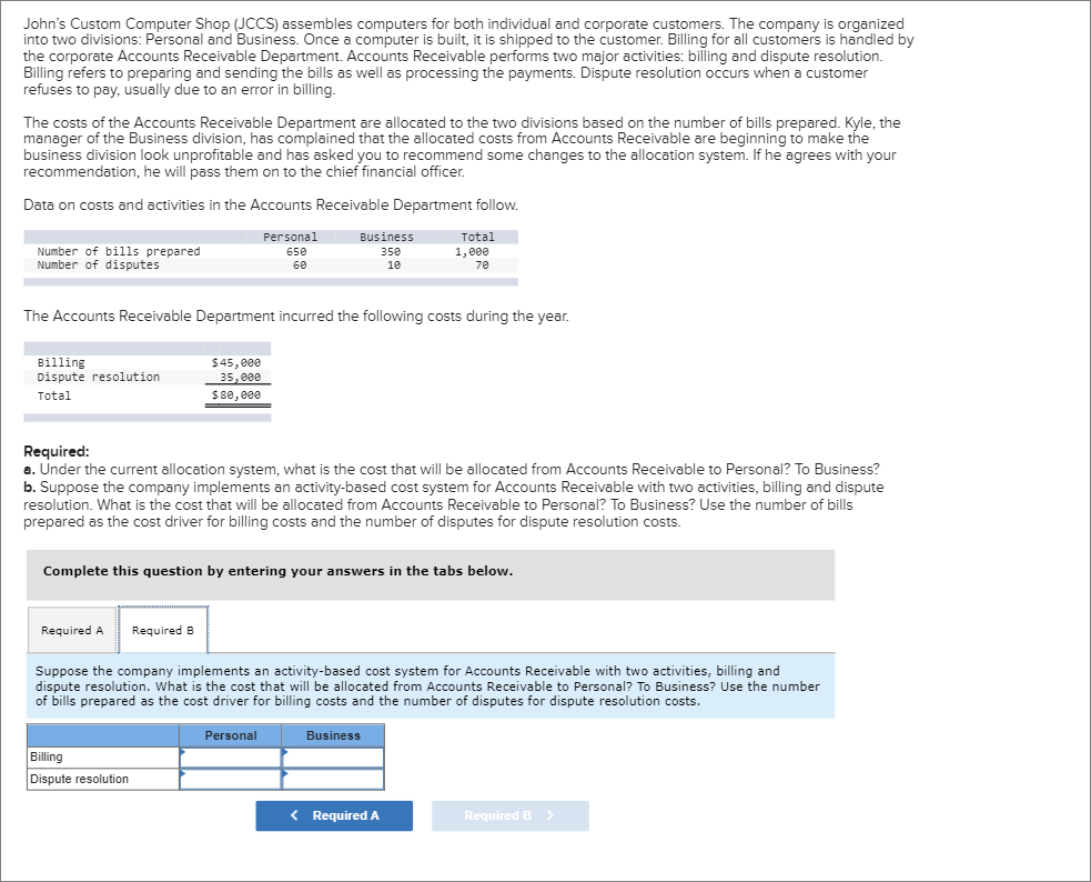  John's Custom Computer Shop (JCCS) assembles computers for both individual and