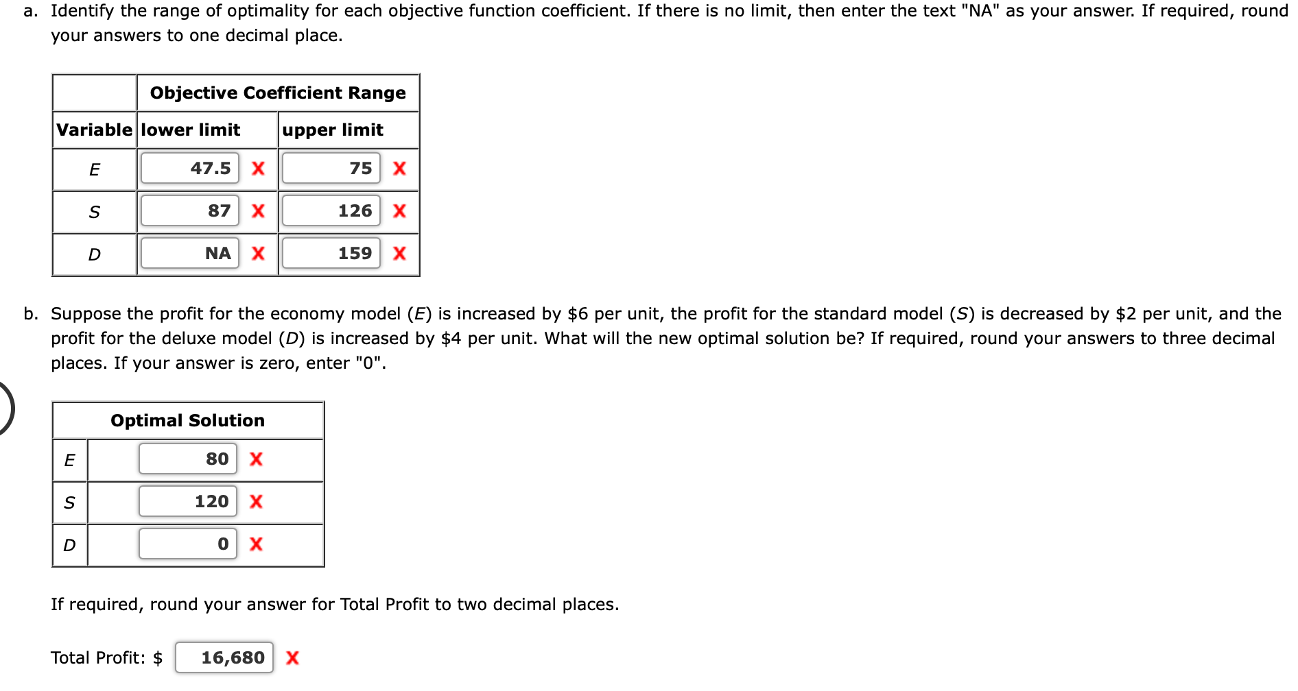 per unit are $67, $93, and $129, respectively. The production requirements per