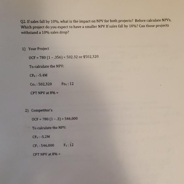 is your initial estimate for your project with three scenarios, Normal, Slump,