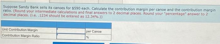 Point, Target Profit (LO 6-1, 6-2] Sandy Bank, Inc., makes one model