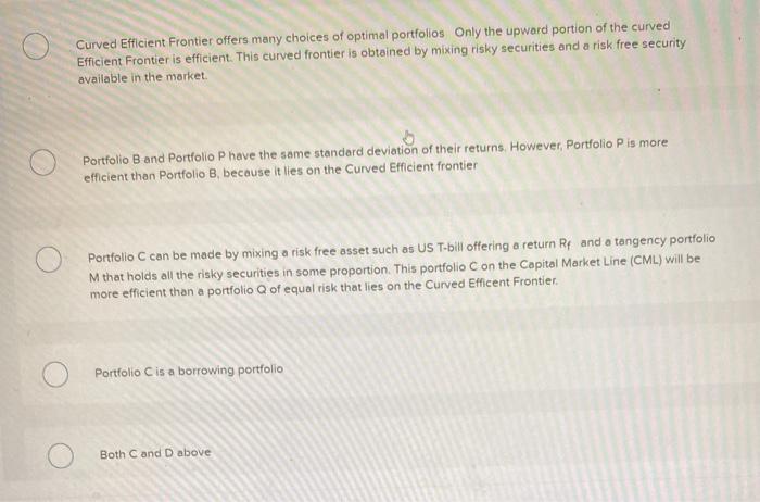 19 M E(RX) 14 SGP500 P E(R) Curved Efficient Frontier E(R)= E(RO