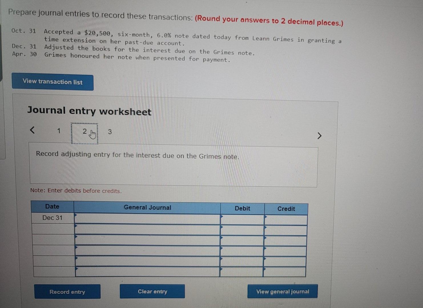 highlights and bold the answer Prepare journal entries to record these transactions: