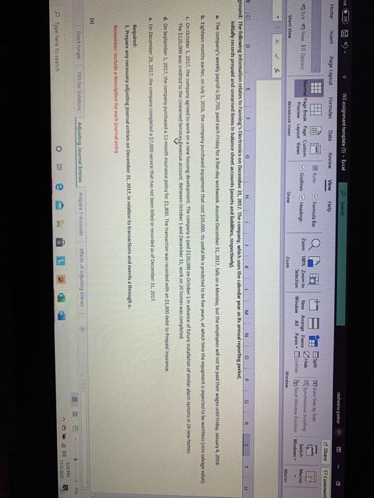  need help with answers a-e please W3 assignment template (U) -