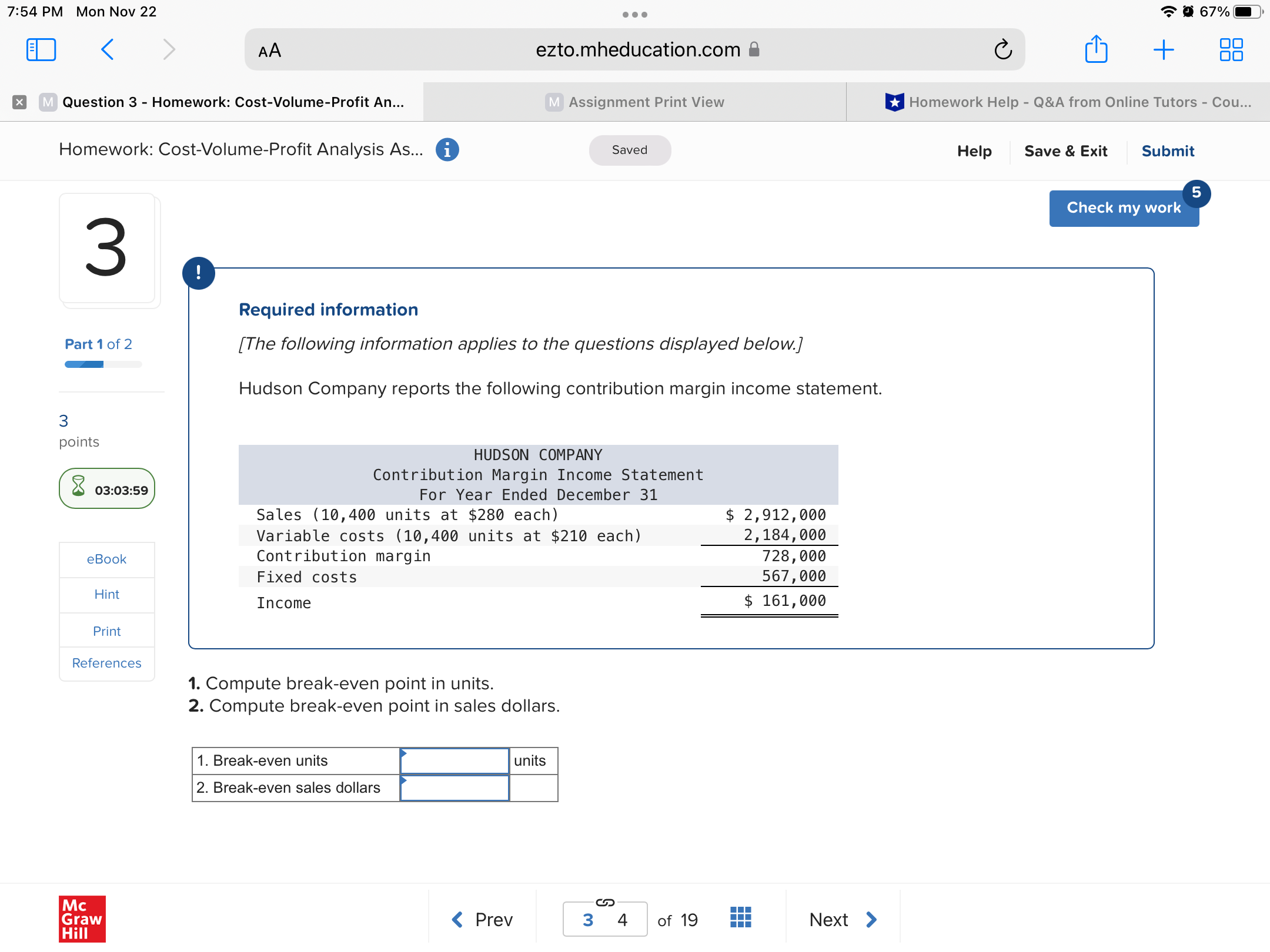 7:54 PM 728,000 567 , ooo 161,000 of 19 Mon Nov 22