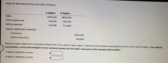  Using the data below for the Ace Guitar Company Sales Cost