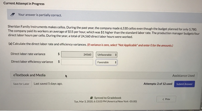  Current Attempt in Progress Your answer is partially correct. Sheridan Family