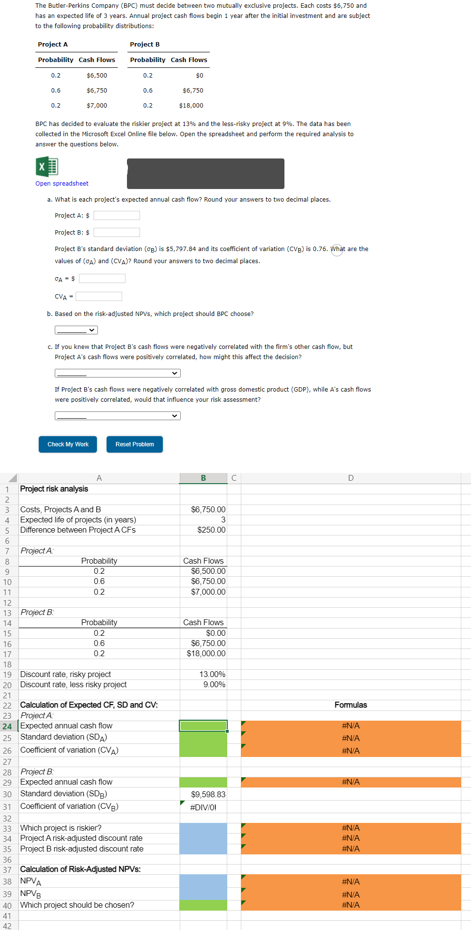 The excel I provided was only for more information, the answer doesn't