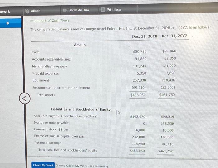  ework eBook Show Me How E Print Item Statement of Cash
