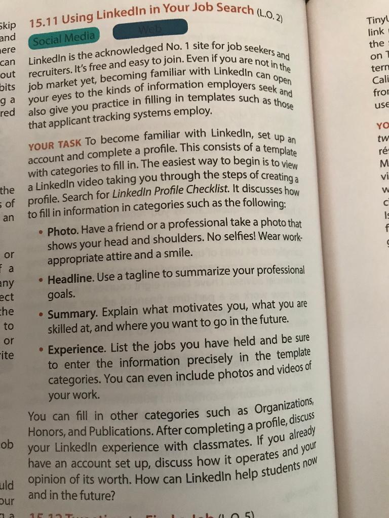  Question: How can Linkedln help students now and in the future?