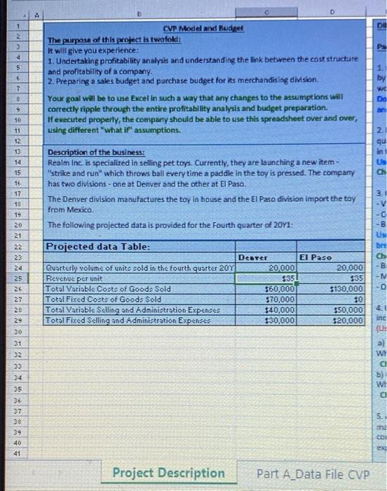 sheet into the 'assumptions' data on the 'Part A_Data File CVP' sheet?