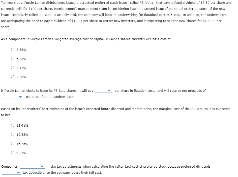 First Drop Down: $4.24 / $7.42 / $5.30 / $6.36 Second