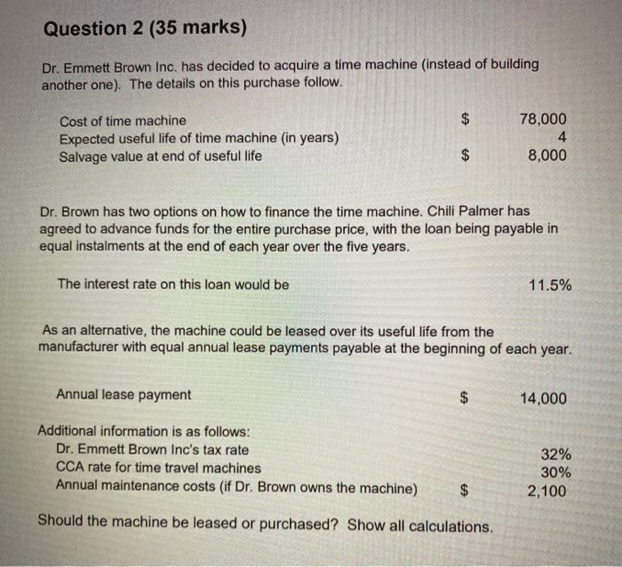 1 (35 marks) Dewey, Cheetham, and Howe Ltd. has had several successful