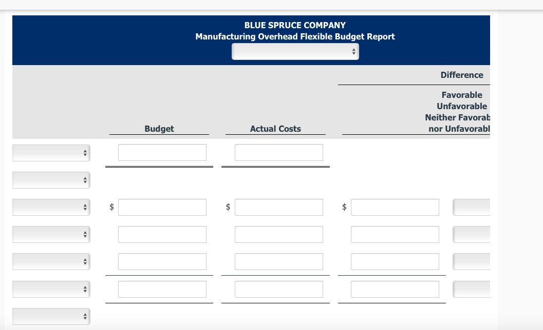uses a flexible budget for manufacturing overhead based on direct labor hours.