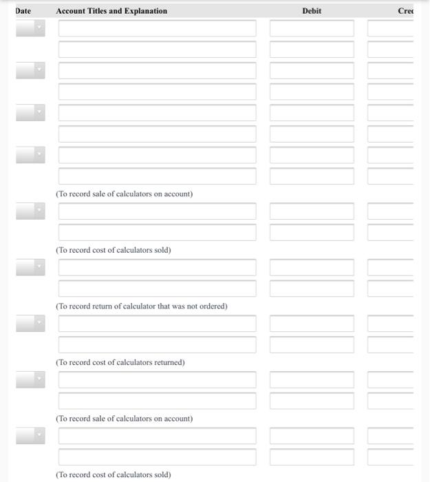 1, Office Depot had an inventory that included a variety of calculators.