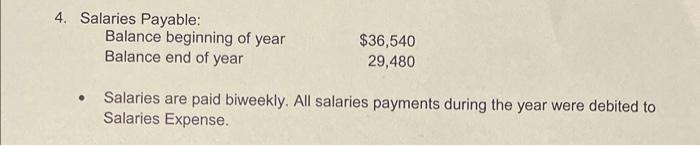 balance in each situation. Assume that statements and adjusting entries are prepared
