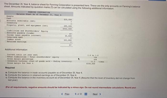 how do i solve this The December 31, Year 4 , balance