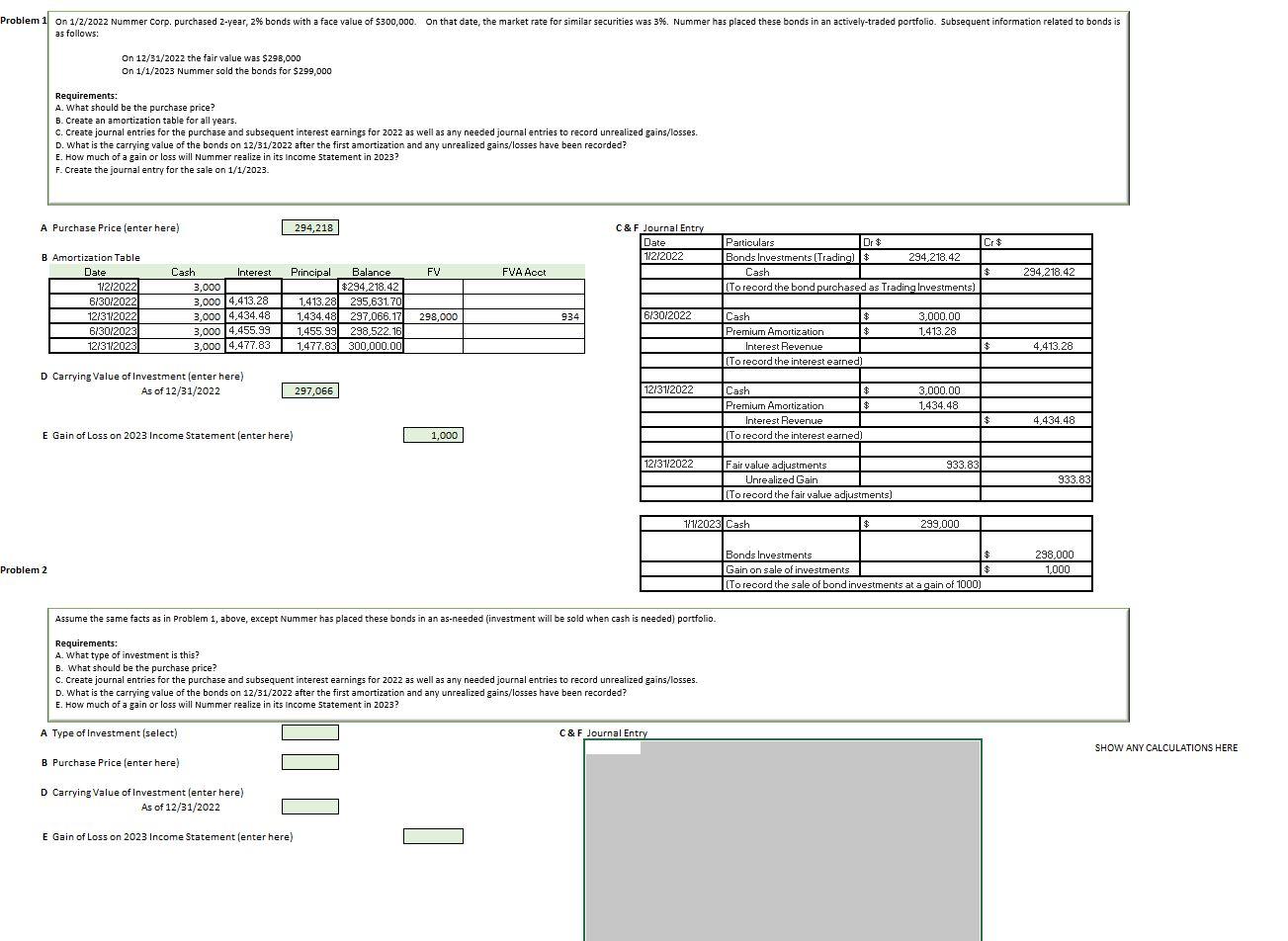 I need help with Problem 2, problem 1 is right. Problem 1