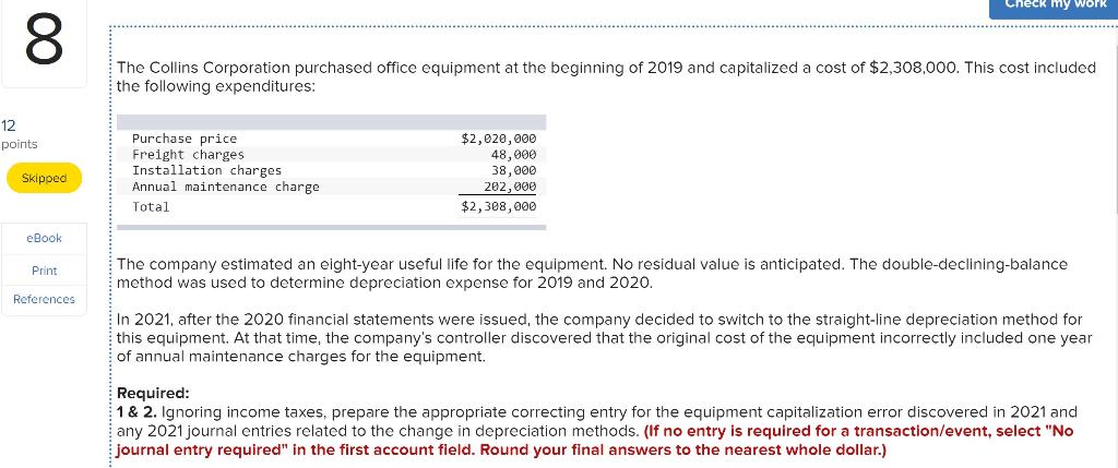 PLEASE READ CAREFULLY. THIS IS THE ENTIRE QUESTION. ALL INFORMATION IS GIVEN.