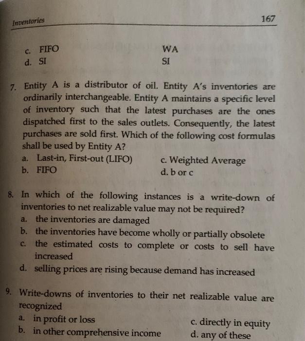 cost of sales and cost of ending inventory. net realizable value b.