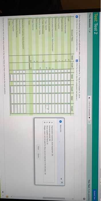 of 32 complete This Test 3 pts possible From the following trial
