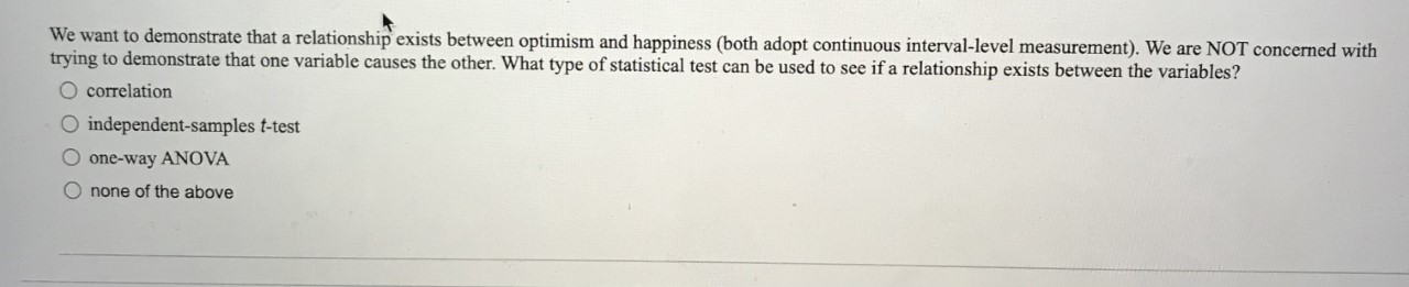 We want to demonstrate that a relationship exists between optimism and