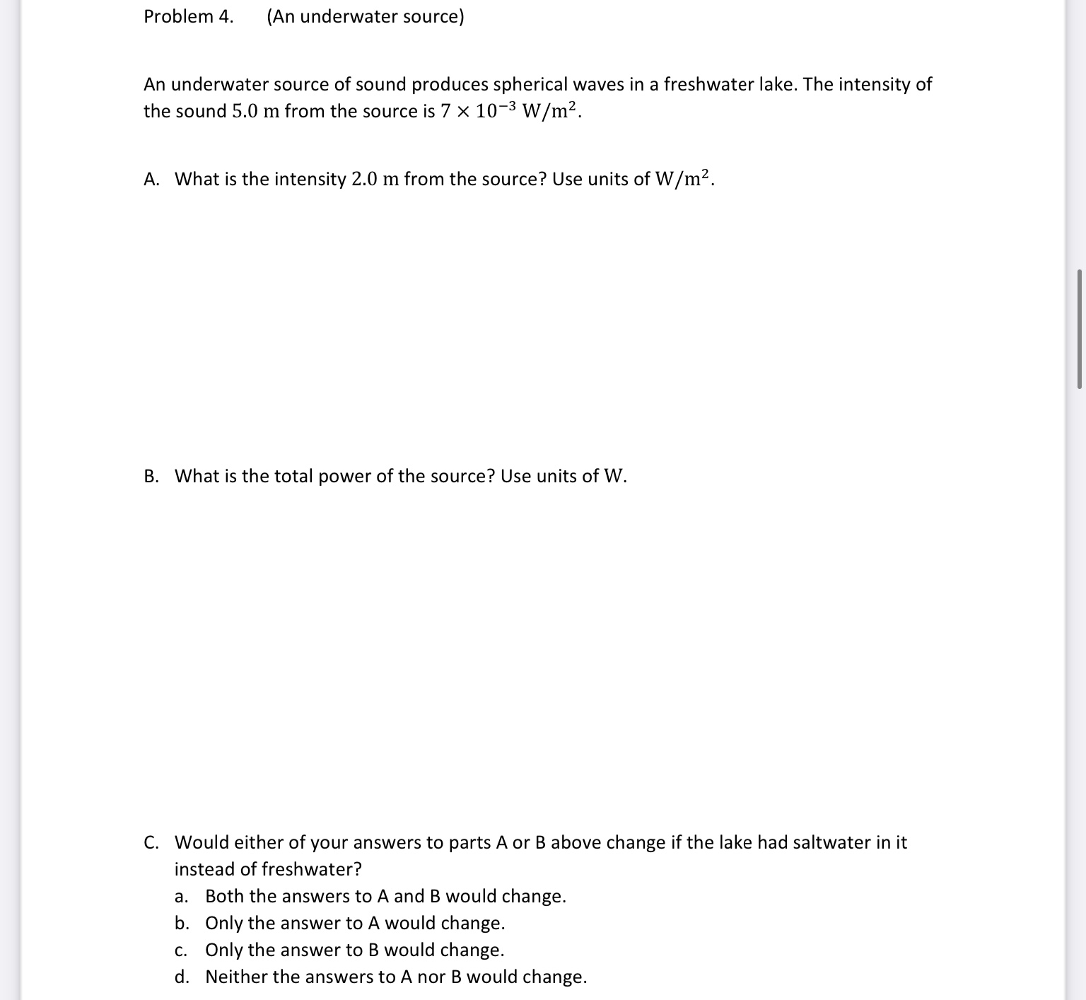 top of his lungs emits about 1.0 mW of energy as sound