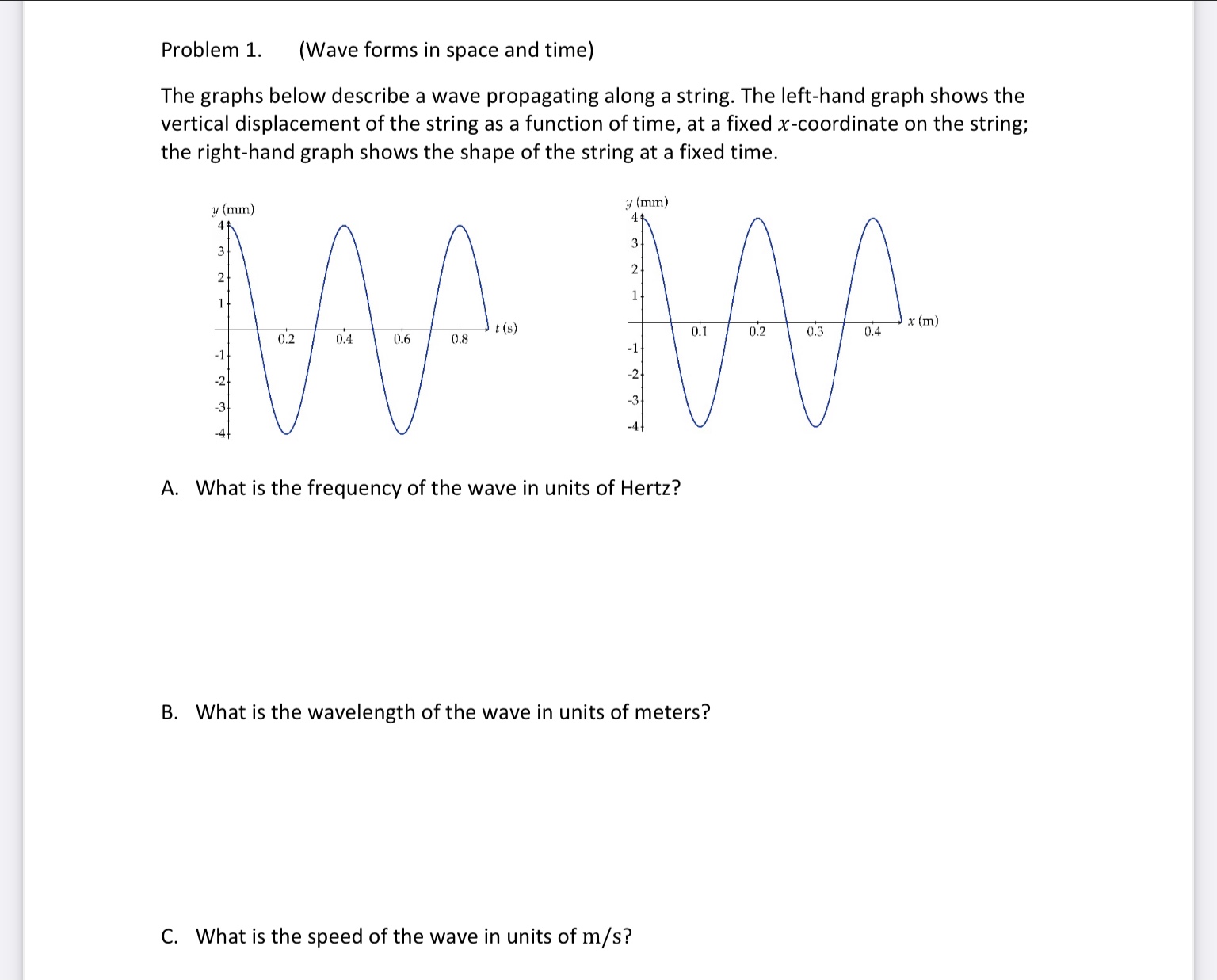 waves. What is the sound intensity level at: A. 1.0 m from