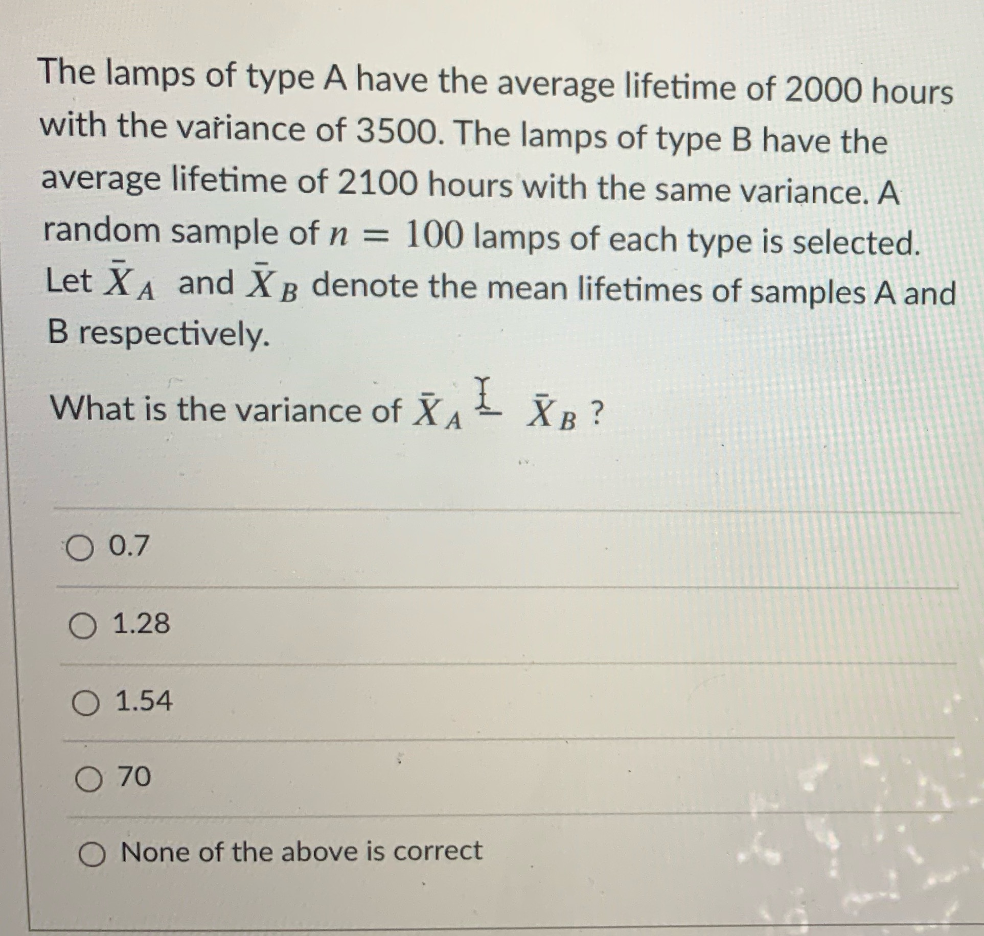 x B < 90 ? (Assuming the variance of XB X A