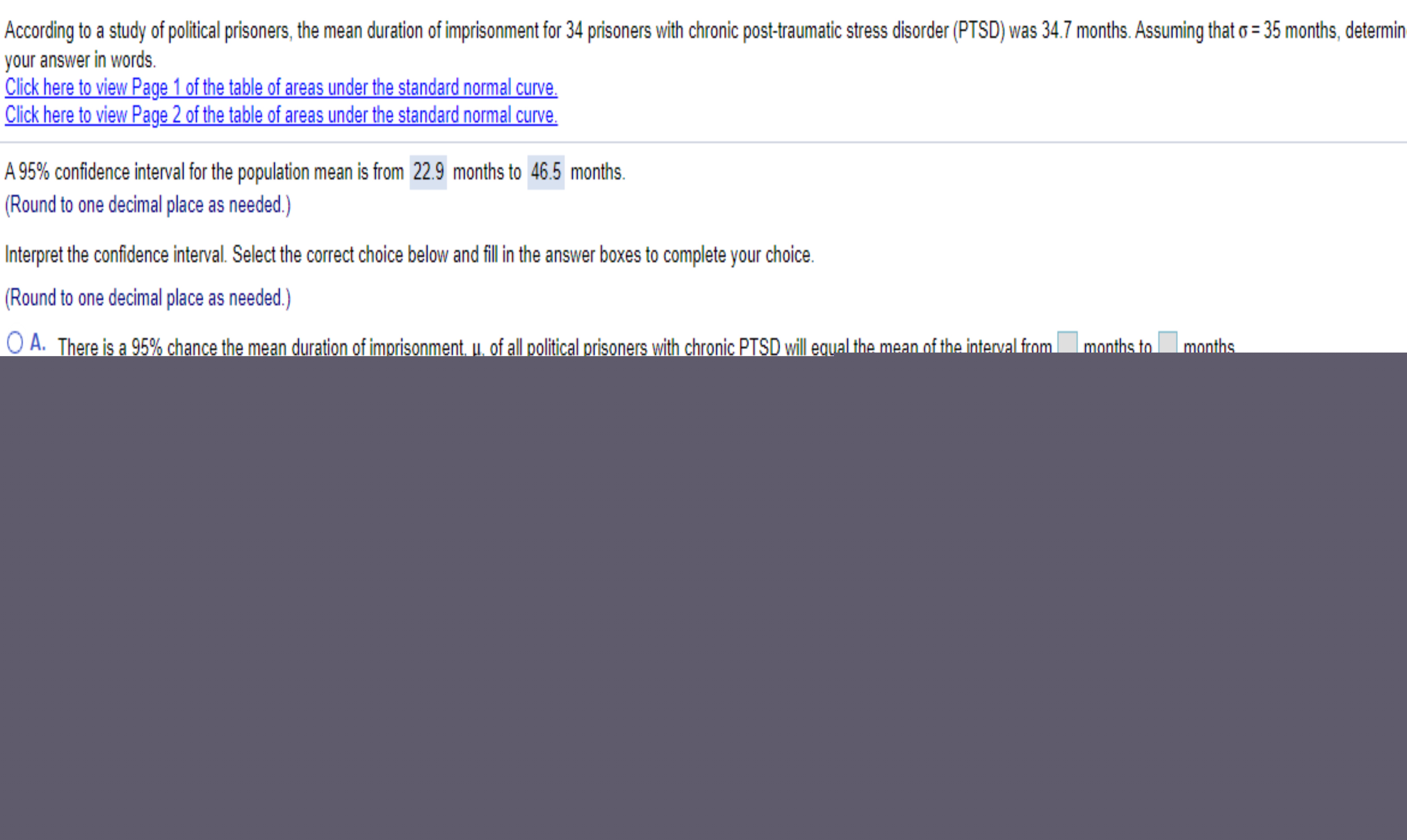 population standard deviation. complete parts (a) through (c) below. i=3o. n=1oo, =2