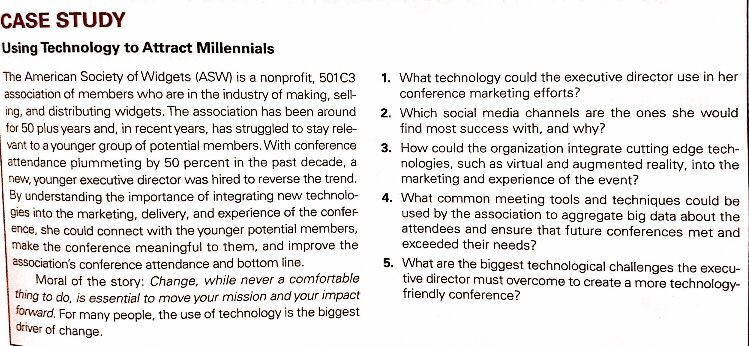 MKT 595 Event Management-Case Study CASE STUDY Using Technology to Attract Millennials