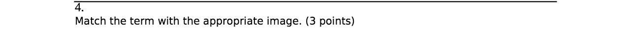4. Match the term with the appropriate image. (3 points)