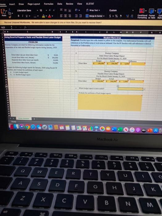 Posible Direct Labor Budget PROBLEM No Copyrighted Student Work Aree Required: Movilegiated