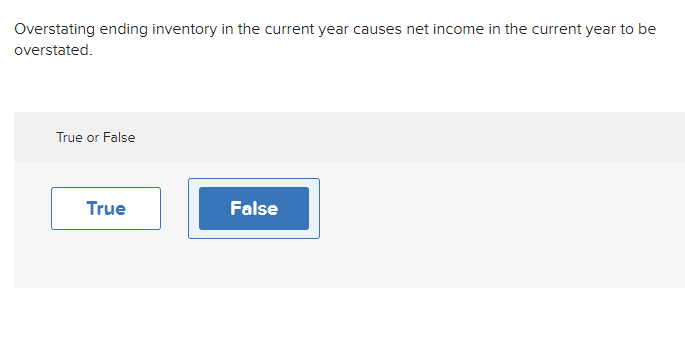 is this correct? Why? Overstating ending inventory in the current year causes