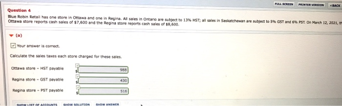  FULL SCREEN PRINTER VERSION GRACK Question 4 Blue Robin Retail has