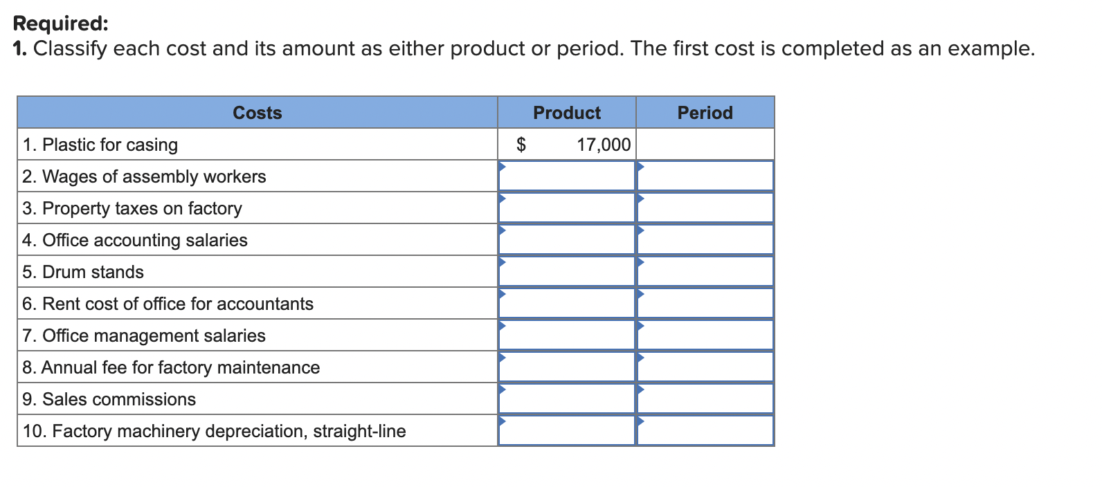 per unit LO C2, P2 [The following information applies to the questions