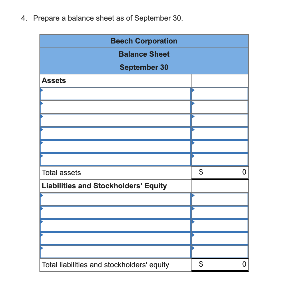 below: Beech Corporation Balance Sheet June 30 Assets Cash Accounts receivable Inventory