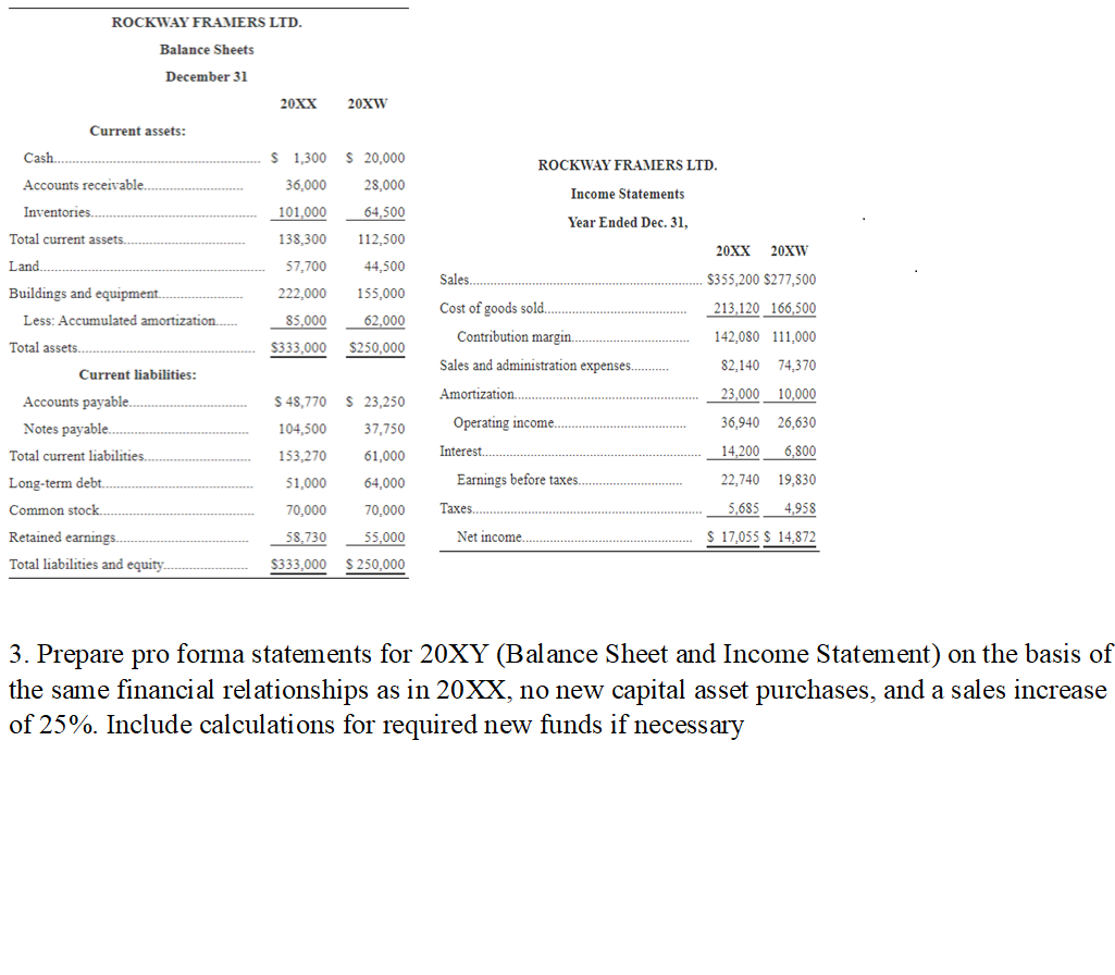 Rockway Framers LTD Will Tip Please help me complete Question 3