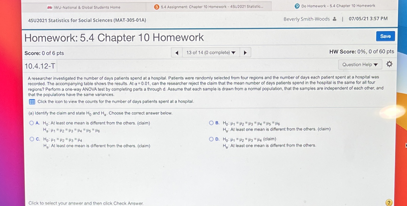 4SU2021_13 W IWU-National & Global Students Home 5.4 Assignment: Chapter 10 Homework