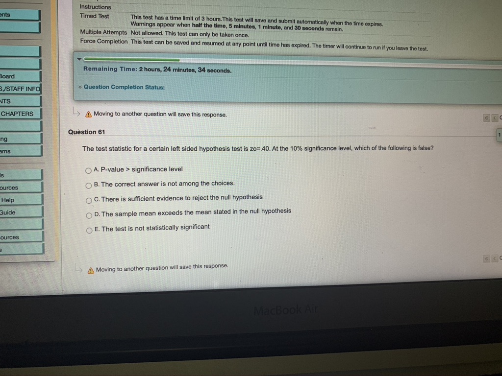 test has a time limit of 3 hours. This test will save