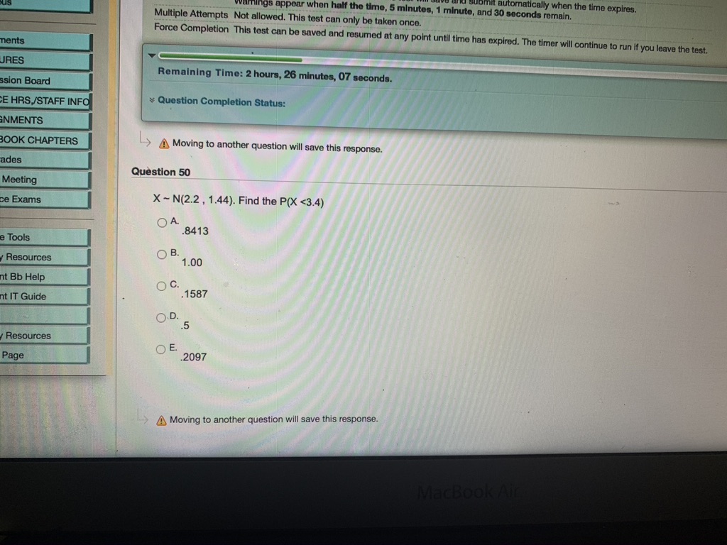 save this response. MacBook AirInstructions nts Timed Test This test has a